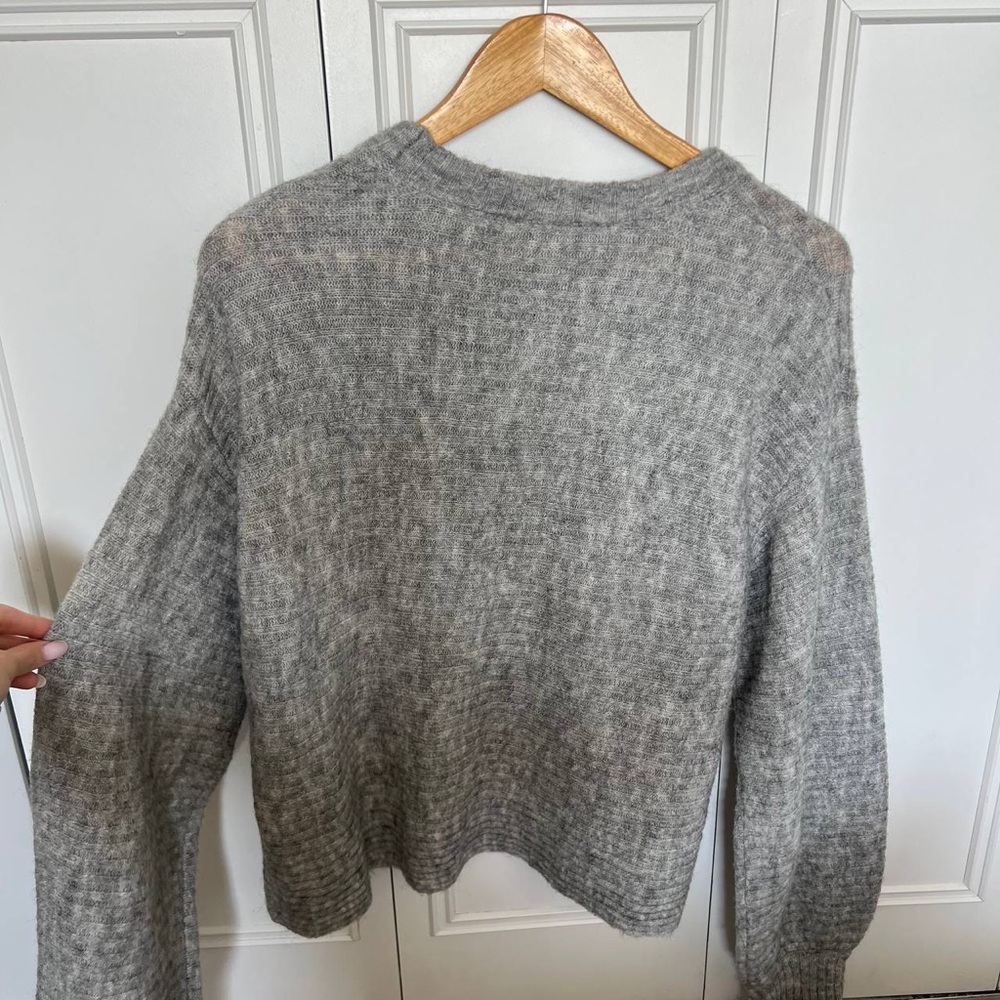 Cozy Gray Women's Crew Neck Sweater - Picture 5 of 5